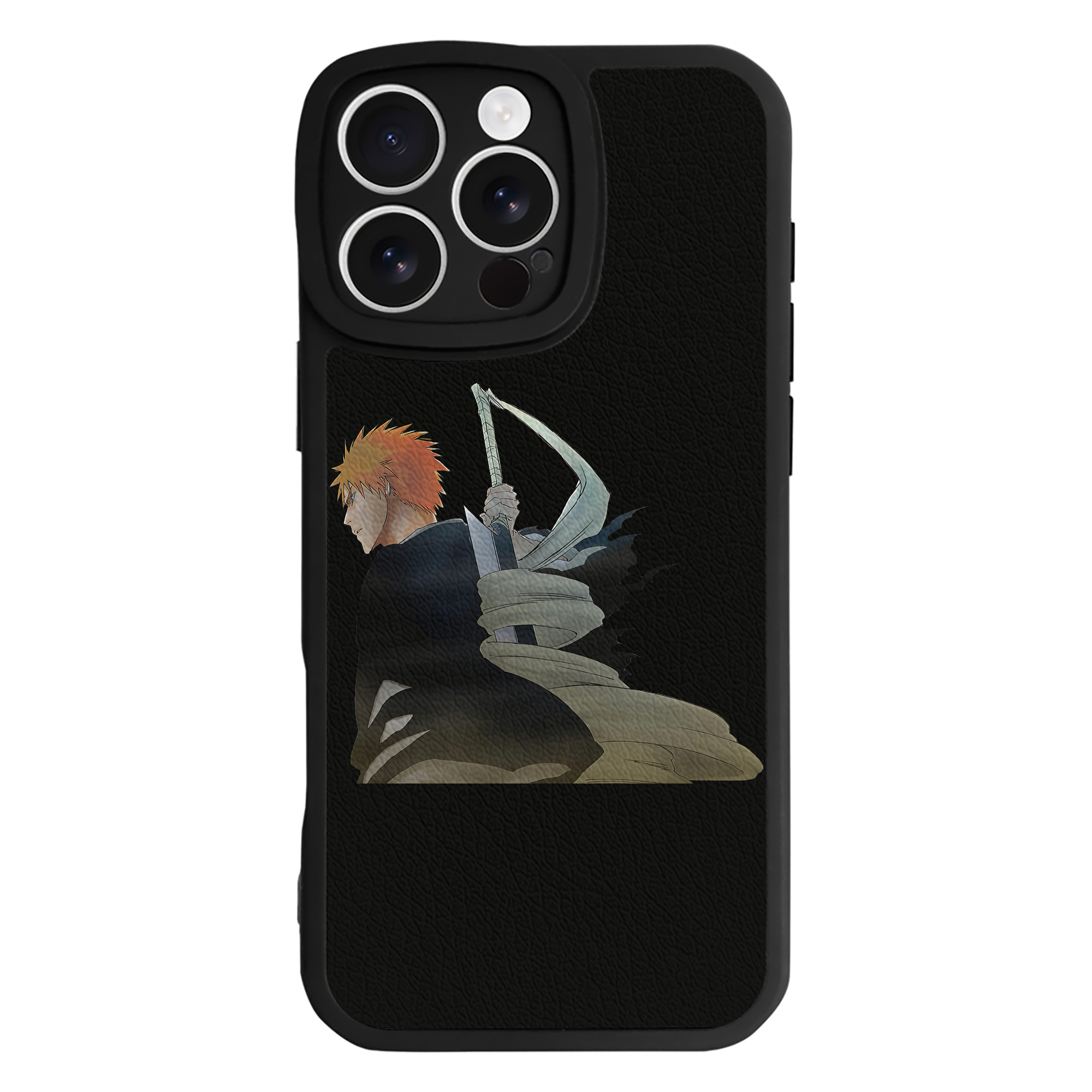 ブリーチ 黒崎一護（くろさき いちご）BLEACH Kurosaki Ichigo 【iPhone 16シリーズ対応】シリコンスマホケース（レザー調） 材質：シリコン